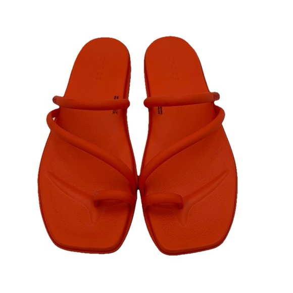 CROCS Miami Toe Loop Orange Lava Sandals Women 9 Beach Summer 209862 - Picture 2 of 8